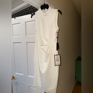 Adrianna Papell high neck white dress size 2